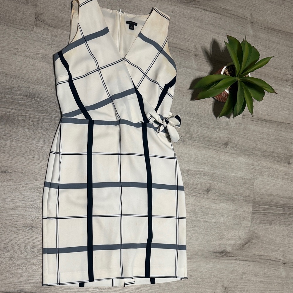 Ann Taylor Black and White Checkered Mini Dress